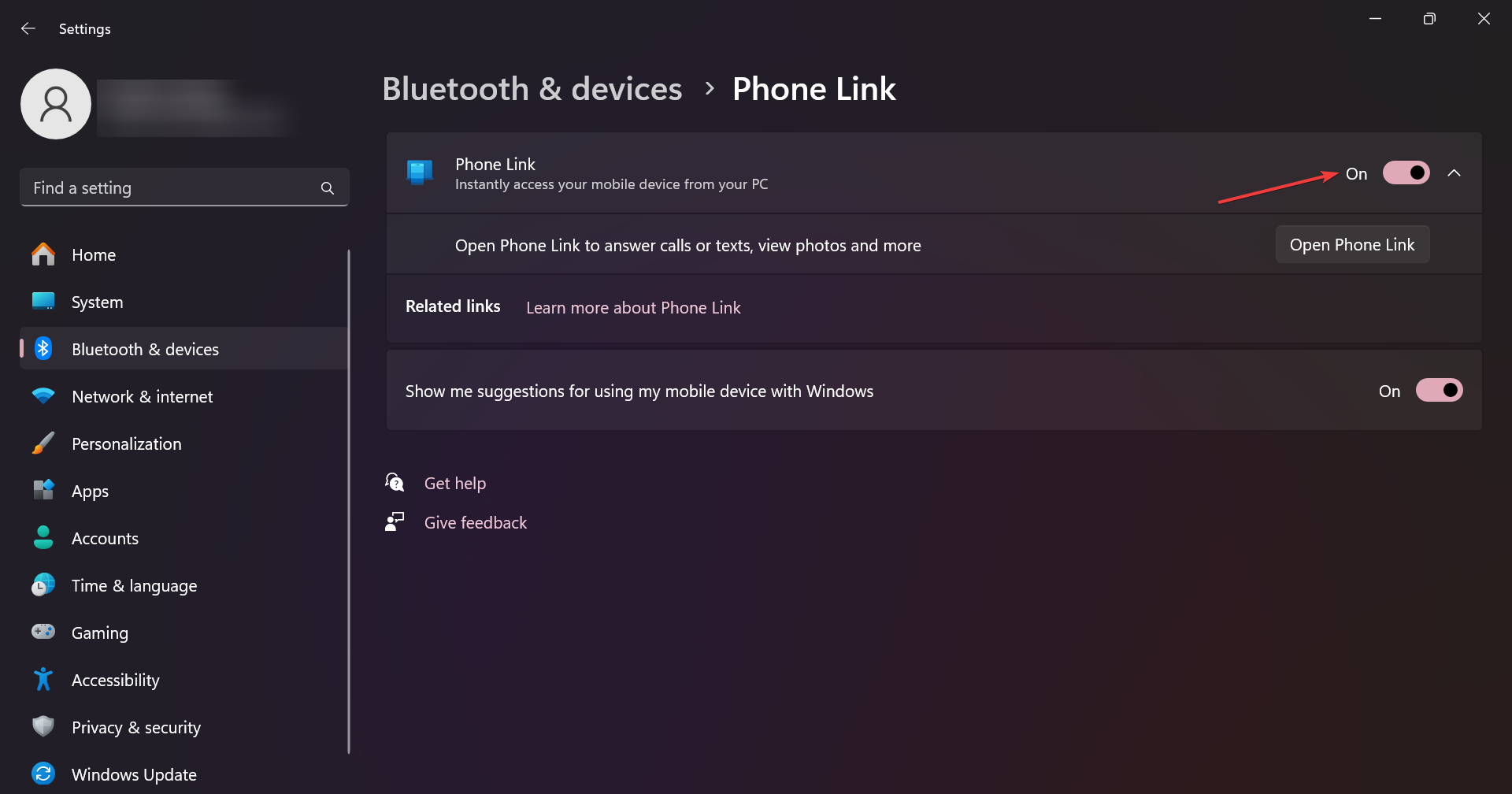 Настройка Phone Link в Windows