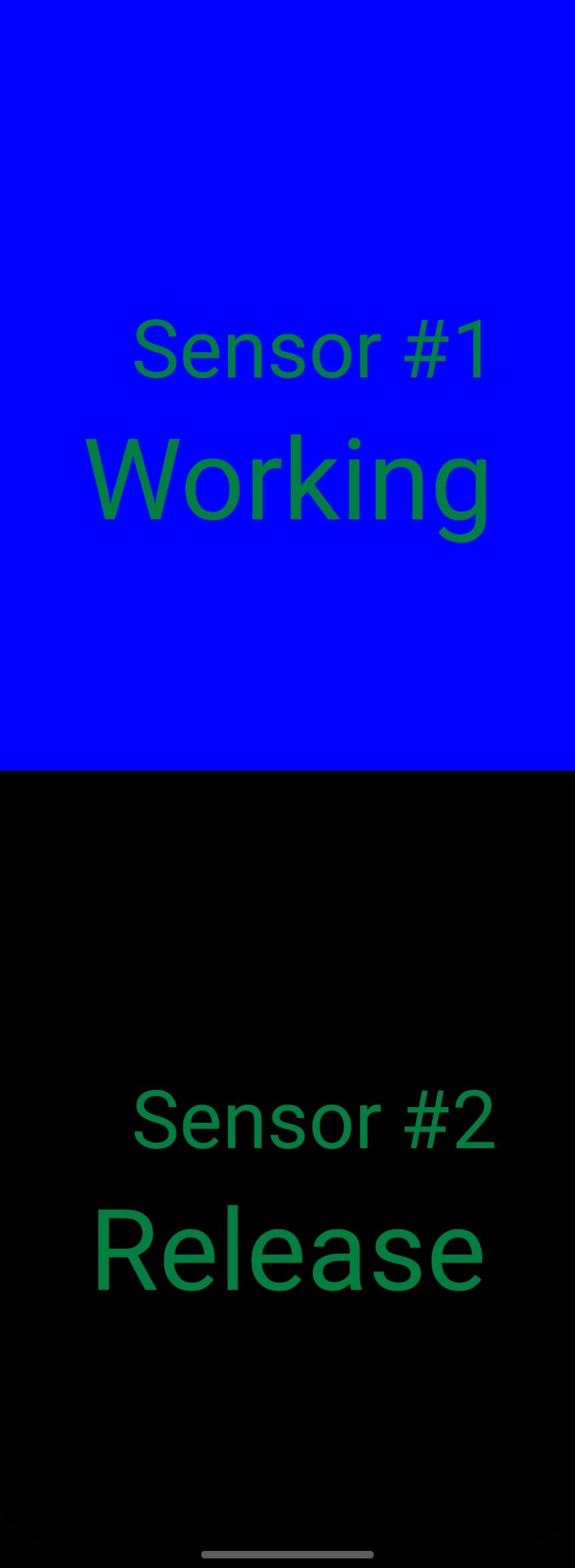 Экран диагностического теста датчика захвата активен