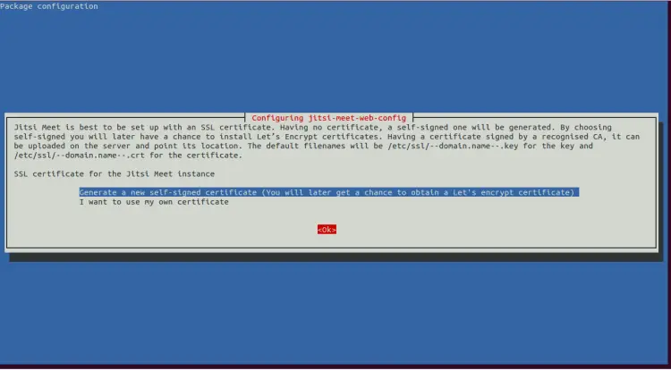 Установка: генерация самоподписанного сертификата
