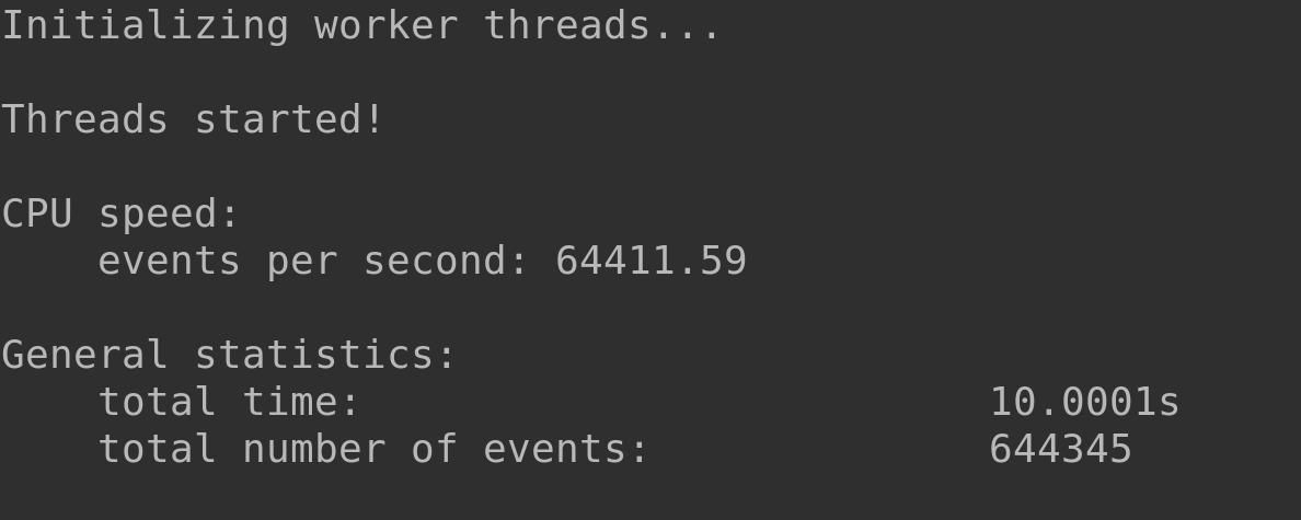 Вывод sysbench на разогнанном Raspberry Pi