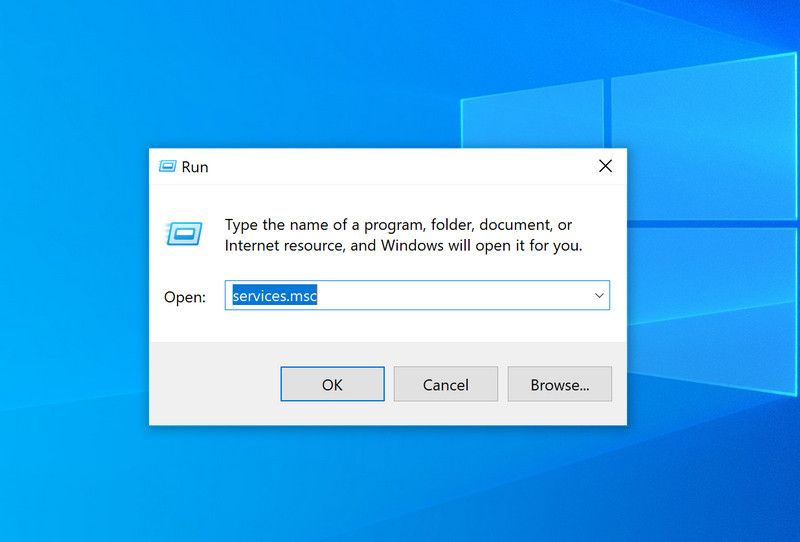Окно служб Windows