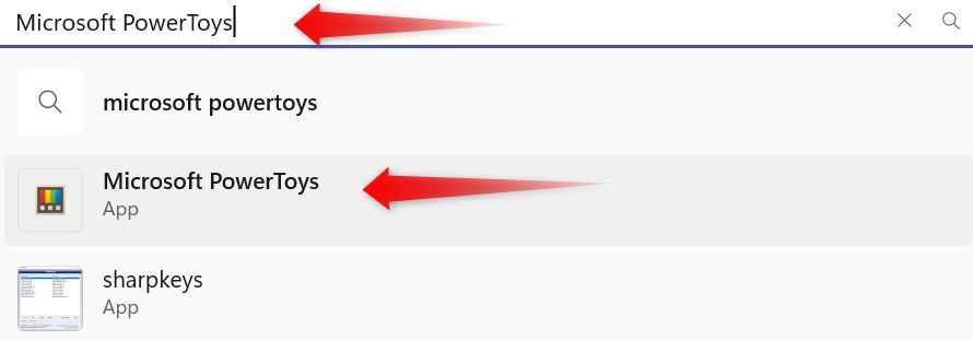 Поиск приложения Microsoft PowerToys в Microsoft Store.