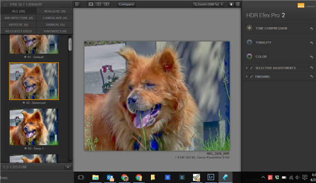 Интерфейс HDR Efex Pro в standalone