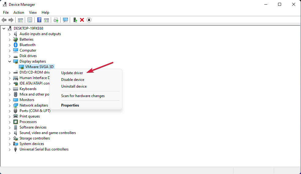Обновление драйвера видеокарты в Диспетчере устройств