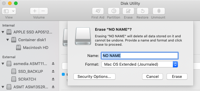 How to erase a flash drive from Disk Utility on a Mac