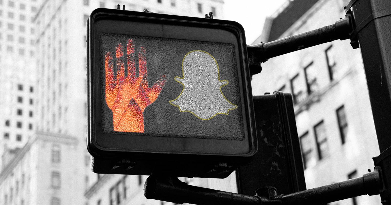 Экран Snapchat: сообщение о блокировке или удалении пользователя