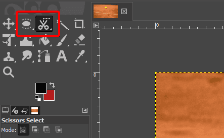 Панель инструментов GIMP: выделение эллипсом и ножницами