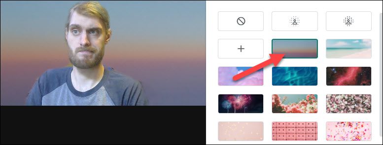Список предустановленных виртуальных фонов в Google Meet