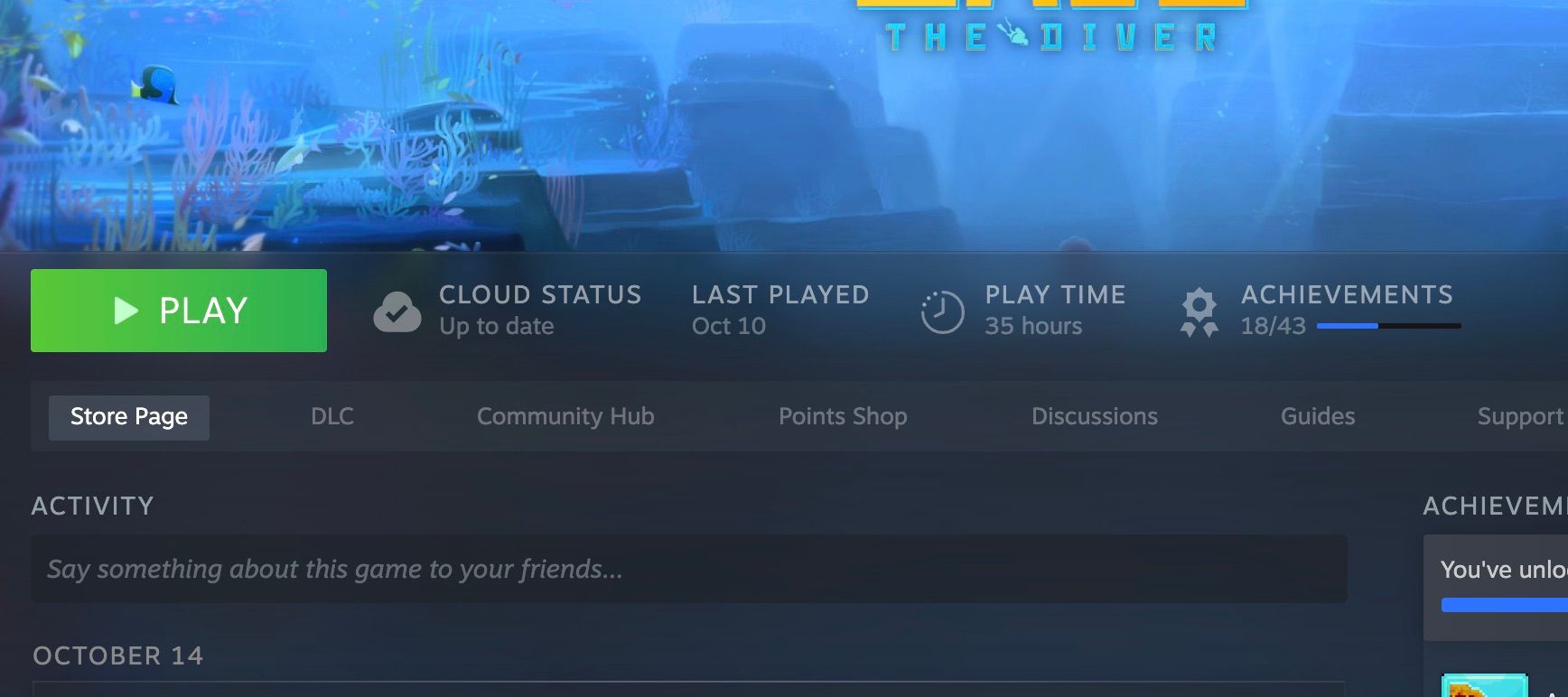 Кнопка «Страница магазина» в представлении игры в библиотеке Steam