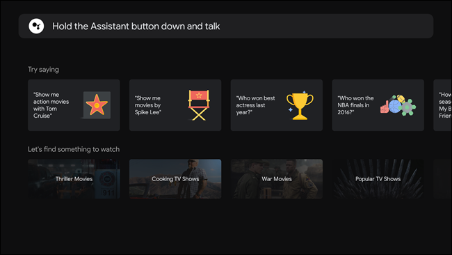 экран поиска Google TV на Android TV