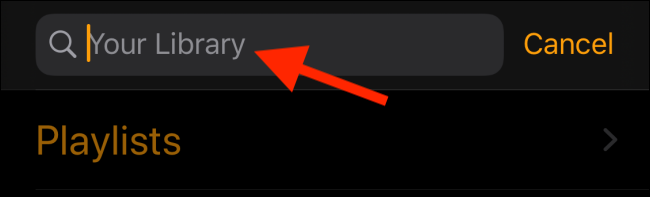 Поиск песни в библиотеке Apple Music