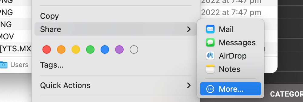 Параметр Ещё в меню 