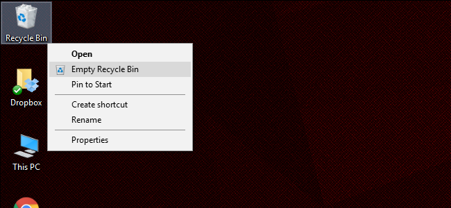 Очистка корзины в Windows