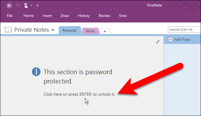 Сообщение о том, что раздел защищён паролем