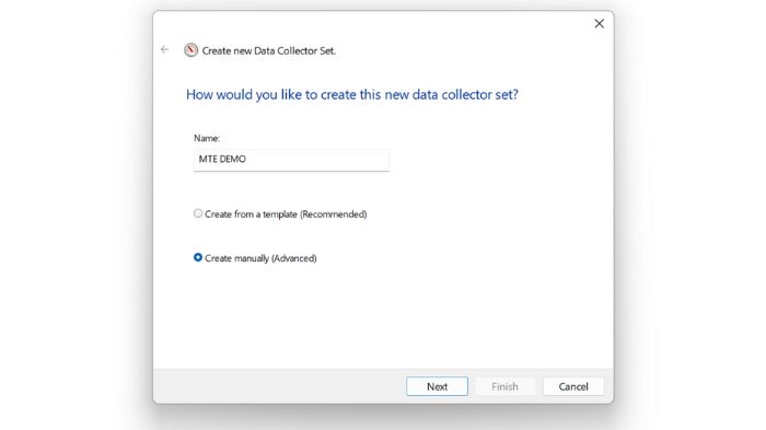 Создание нового Data Collector Set