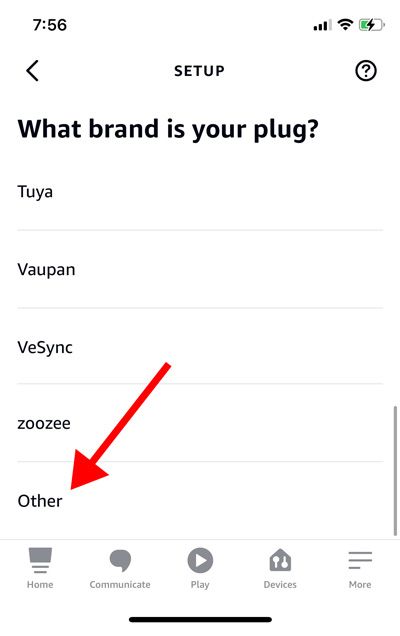 Select Other in plugs