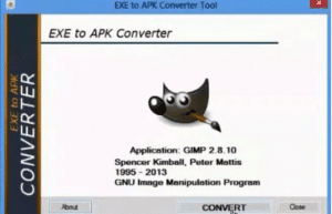 Кнопка Convert для конвертации EXE в APK