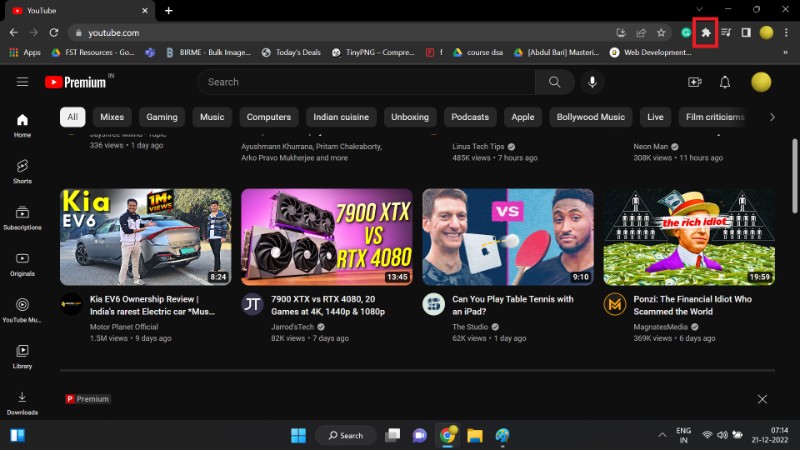 Иконка списка расширений в Chrome
