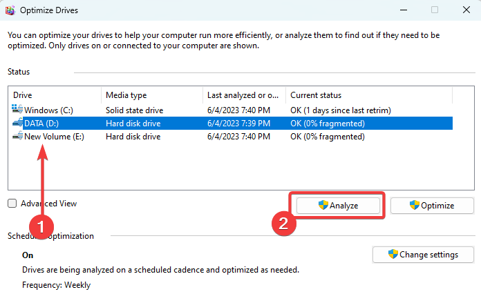 Анализ диска перед дефрагментацией