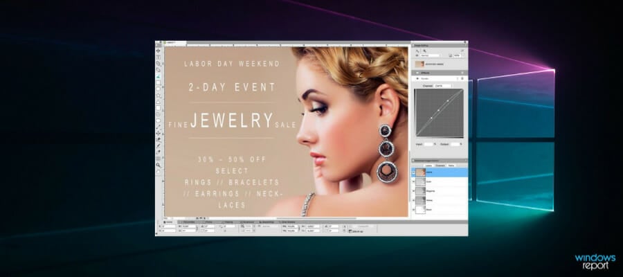 Интерфейс QuarkXPress с примером макета и опцией генерации QR-кода