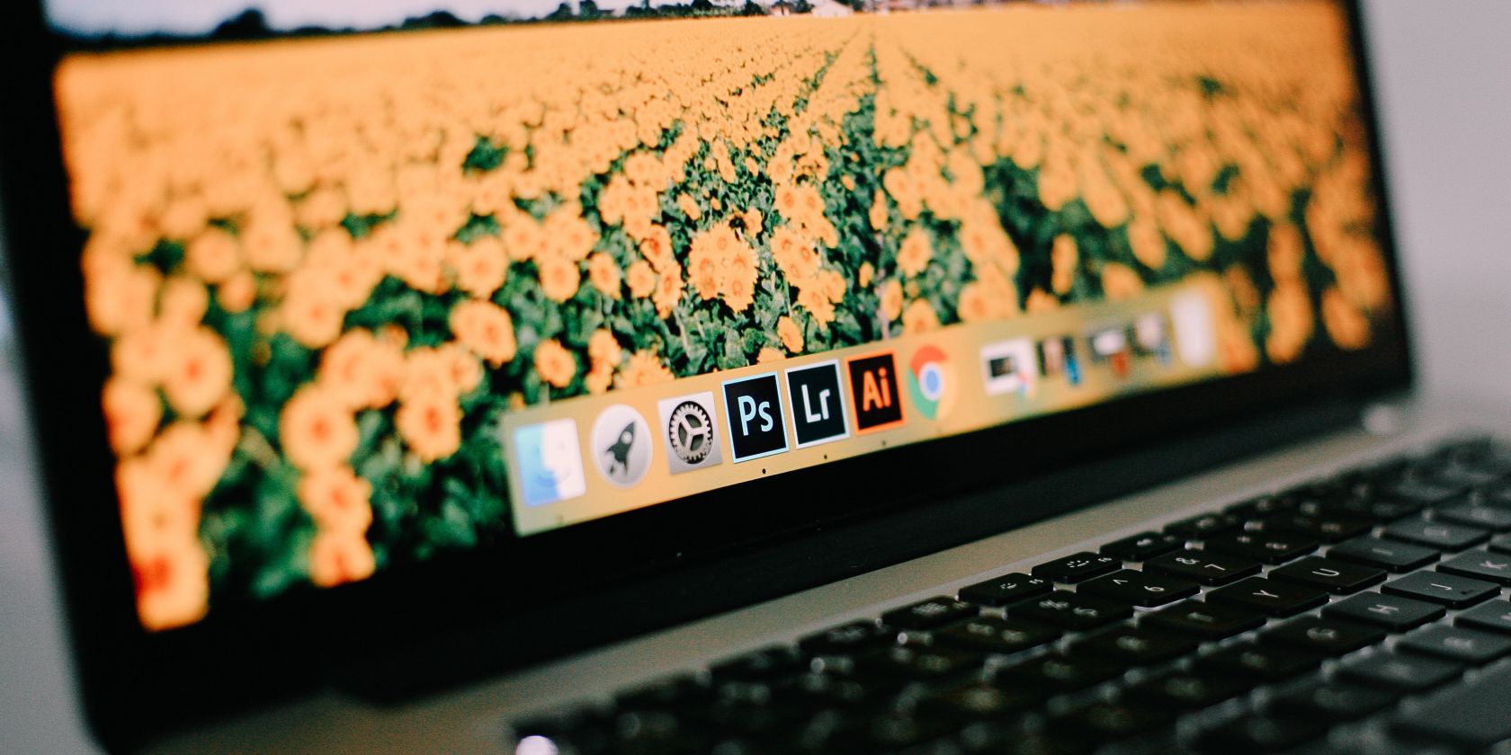 Логотип Lightroom на экране Mac