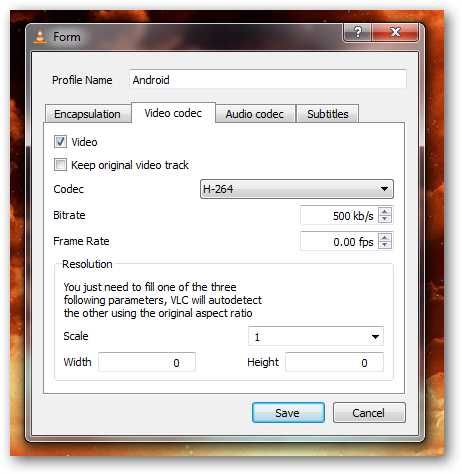 Вкладка настройки аудио кодека: выбор аудио потока