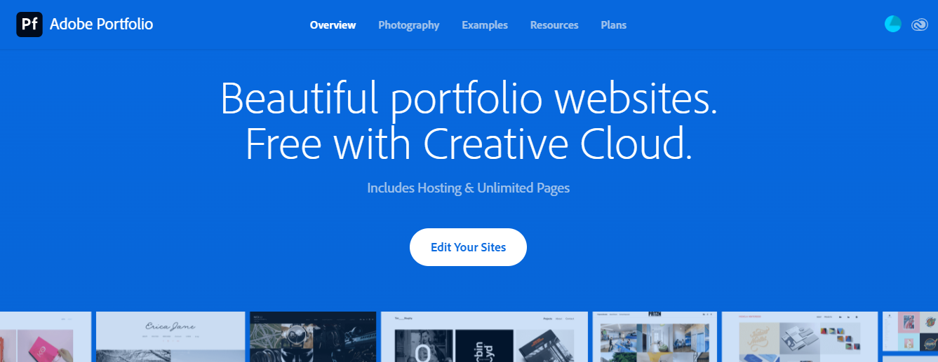 Страница портфолио Adobe
