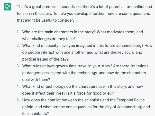 ChatGPT даёт советы как редактор научной фантастики