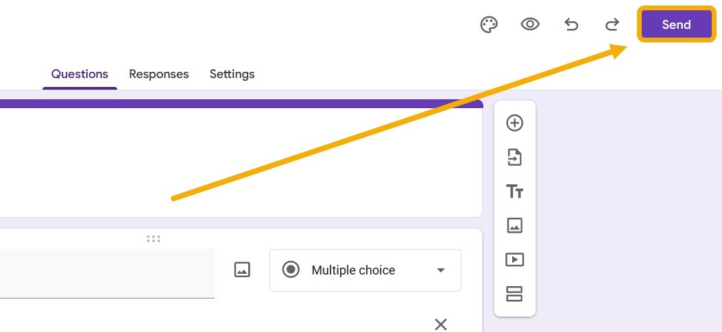 Поделиться формой через кнопку Отправить
