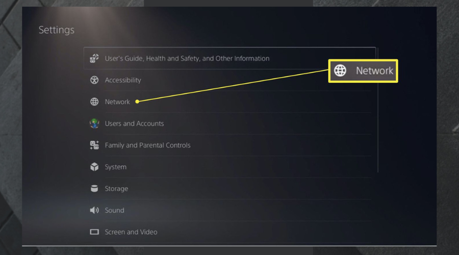 Настройки сети на PS5
