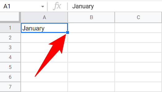 Протяните ячейку с месяцем.