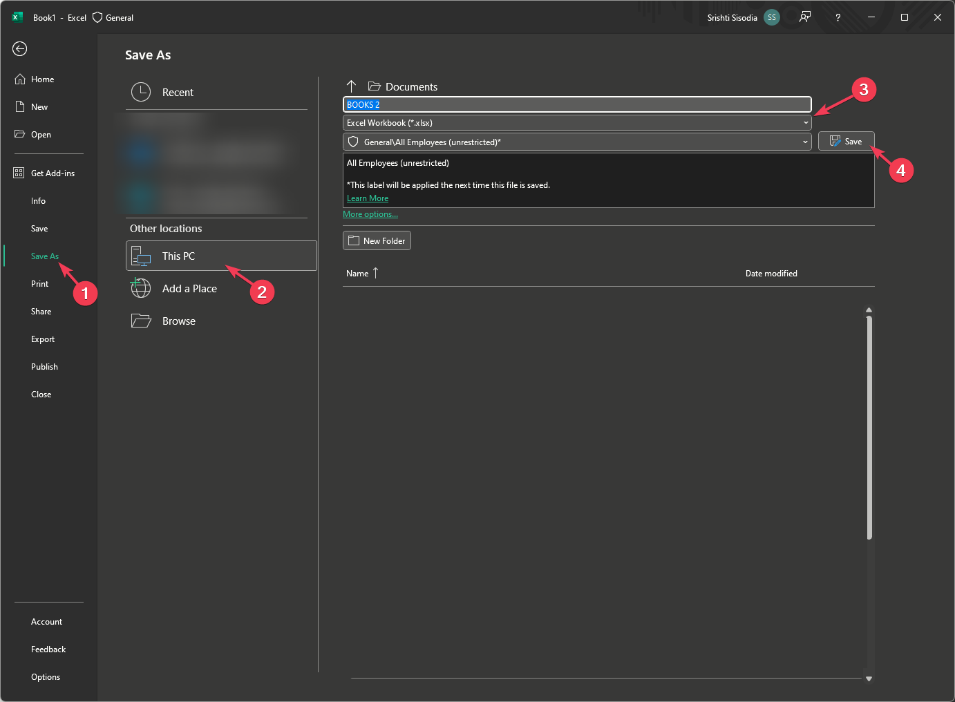 Сохранить как в формате XLSX