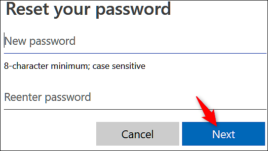 Экран смены пароля с полями нового пароля и подтверждения
