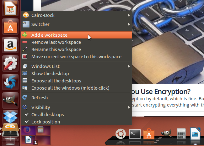 Выбор Add a workspace для добавления рабочего пространства