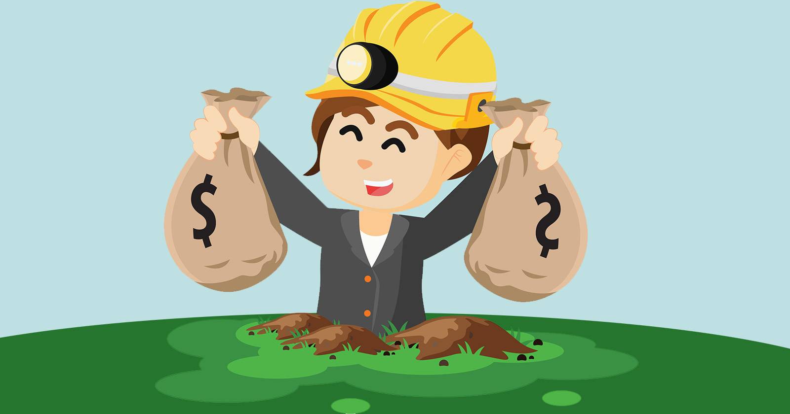 Изображение символизирует „свободные деньги“ в конверте и график поиска