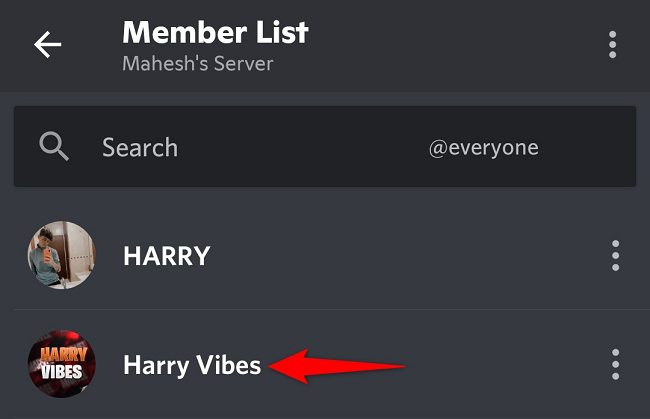Выберите пользователя.