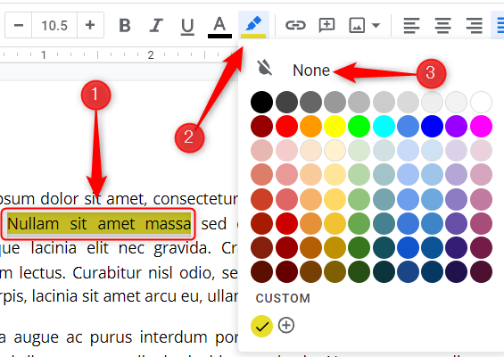 Удаление подсветки с текста.