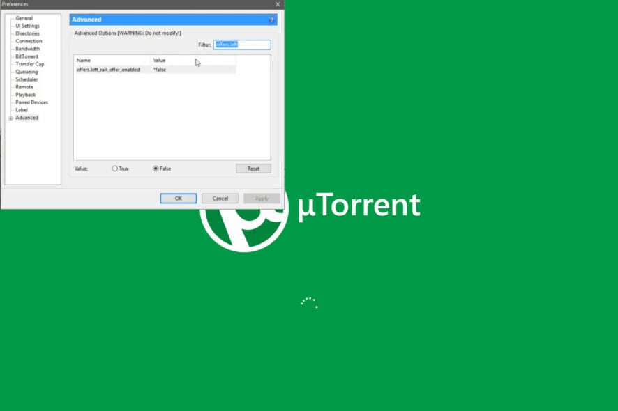 Как убрать рекламу в uTorrent