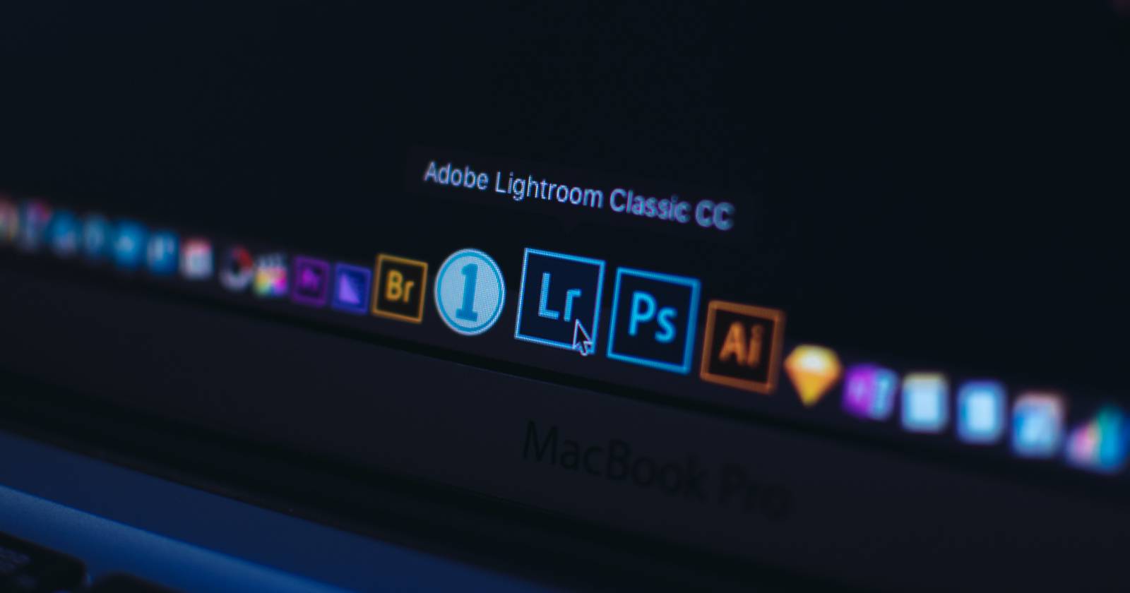 Photo of Adobe logos on a computer 