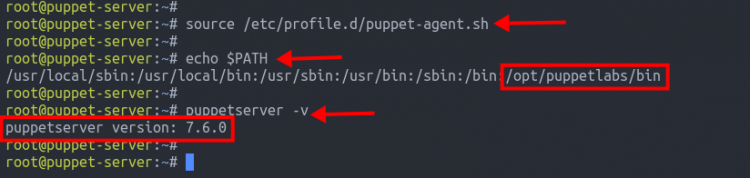 Вывод команды echo $PATH после установки Puppet — /opt/puppetlabs/bin присутствует