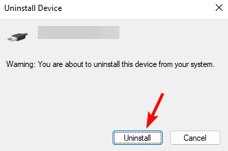 Подтвердить удаление устройства в Диспетчере