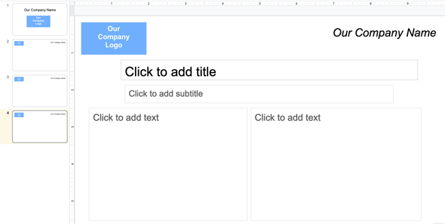 Используйте шаблонный слайд в Google Slides