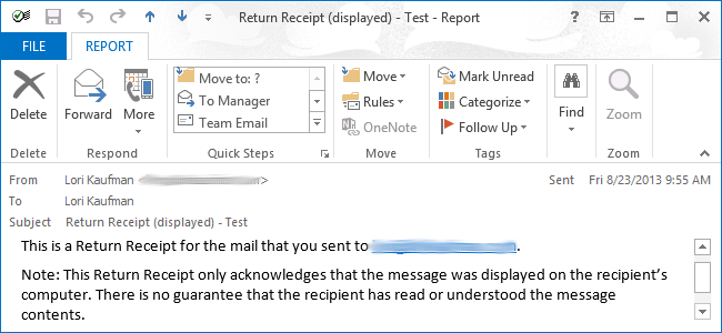 Подтверждения доставки и прочтения в Outlook 2013