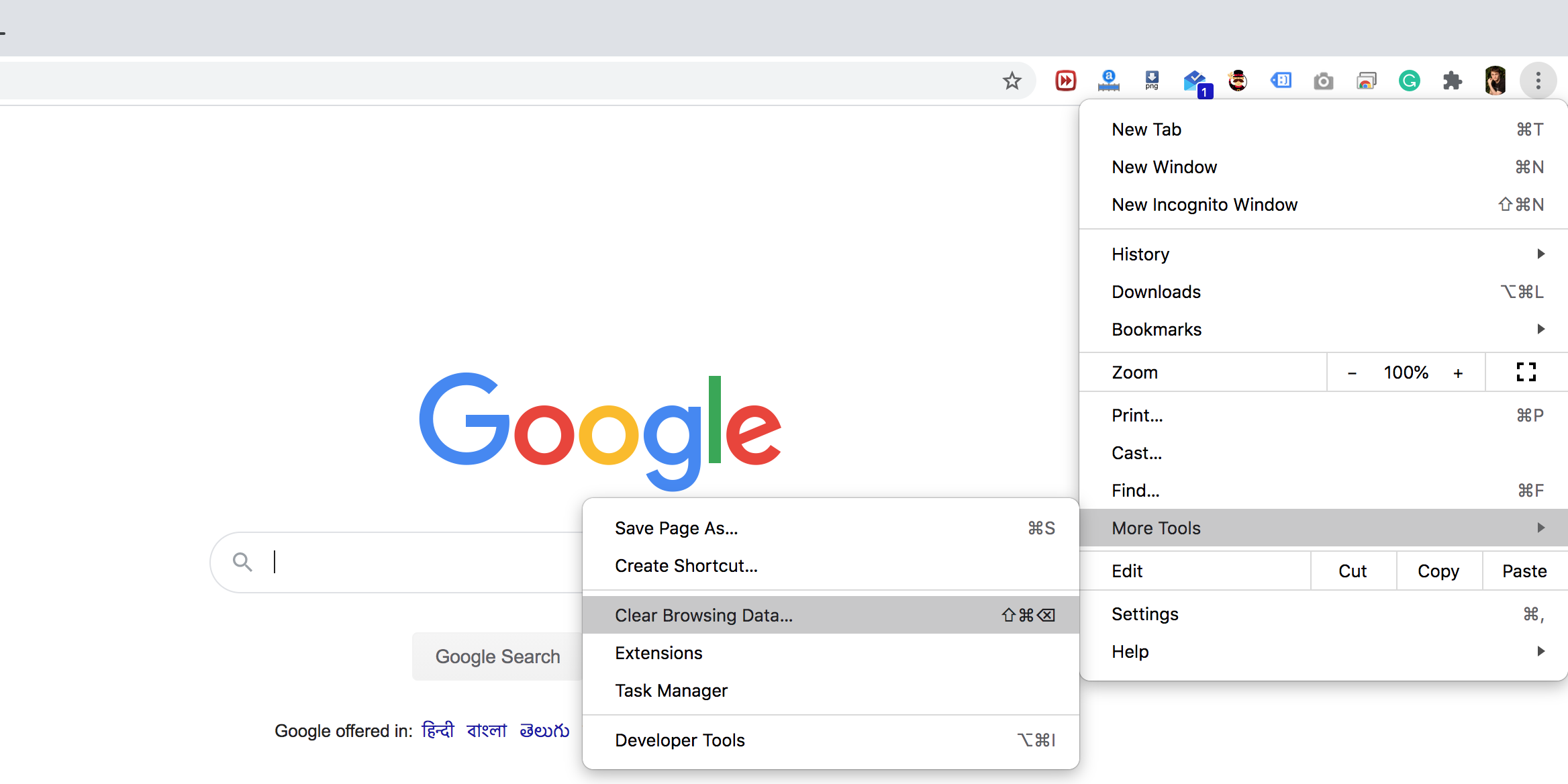 Очистка куки и кэша в Chrome — пошагово