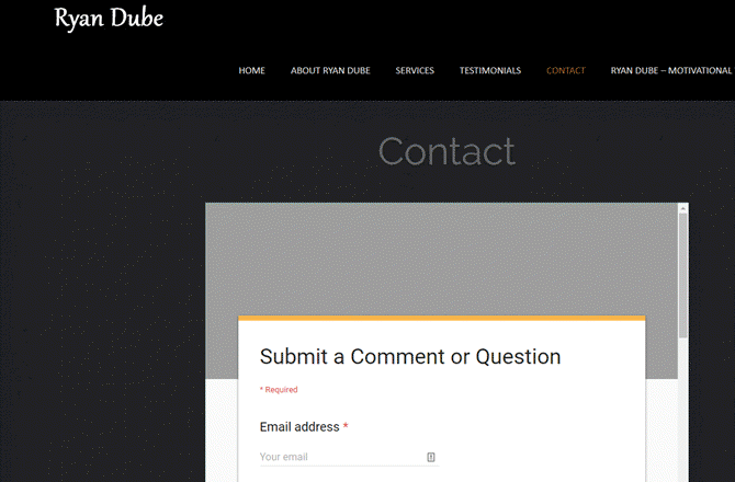 Обновлённый вид встроенной формы с новой цветовой схемой