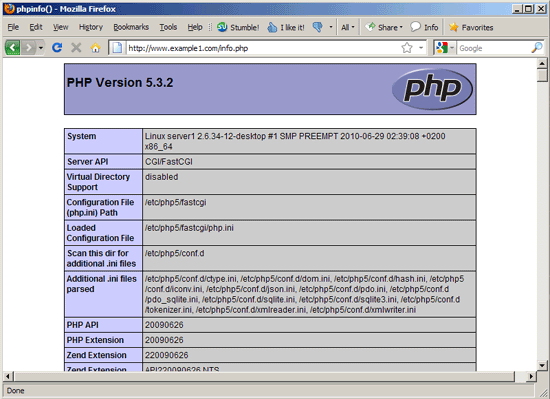 PHP-FastCGI: тестирование и кастомный php.ini