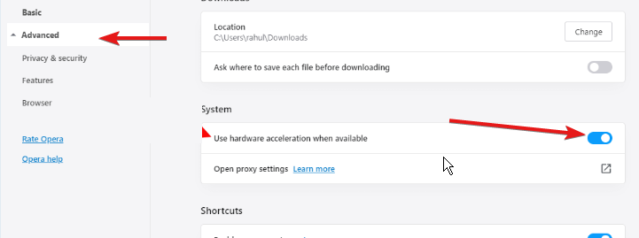 Аппаратное ускорение в Opera One