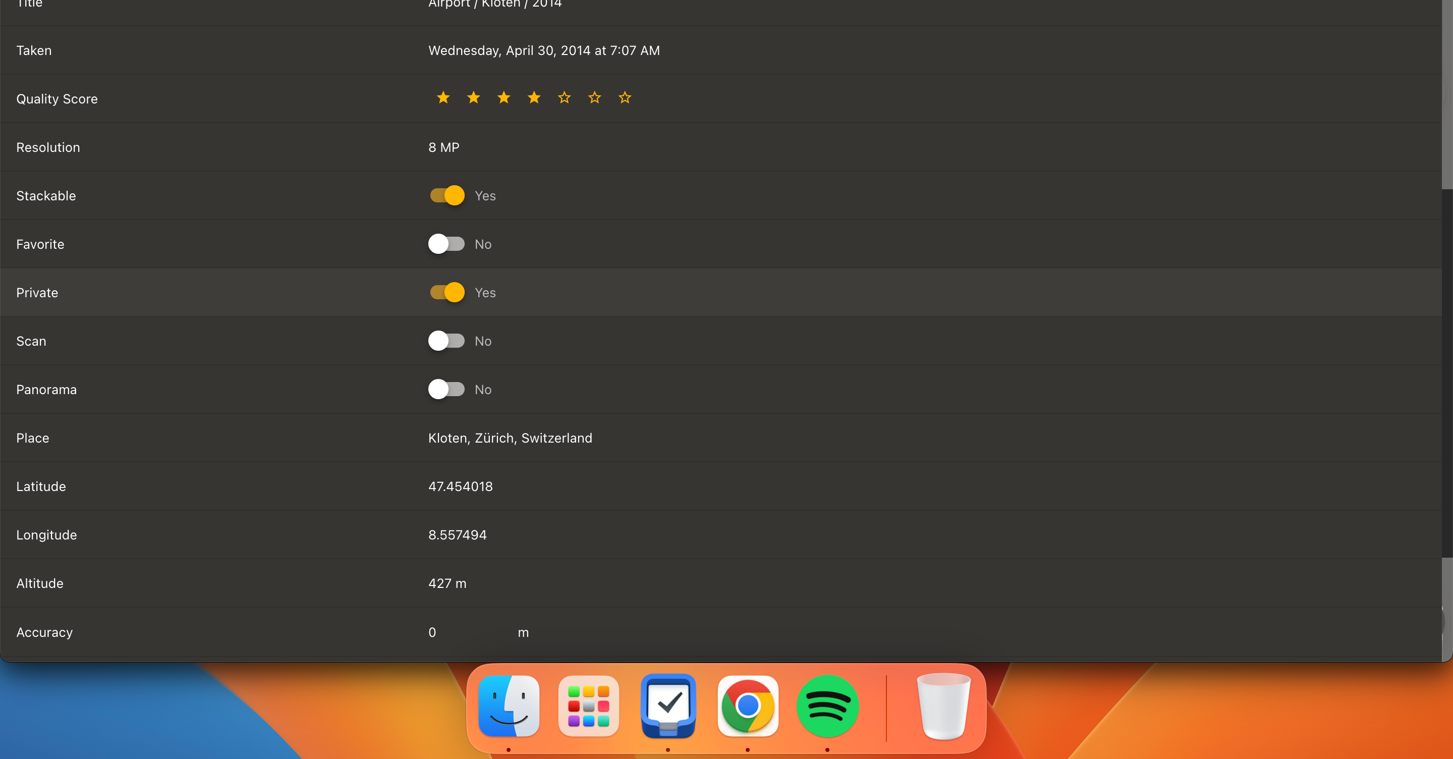 переключатель приватности в PhotoPrism