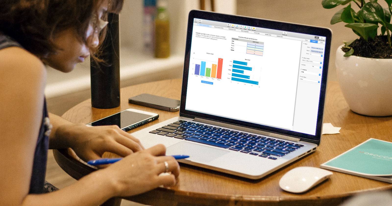 Интерактивные диаграммы в Numbers на Mac