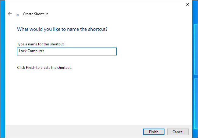 Переименование ярлыка Windows в «Блокировка компьютера».